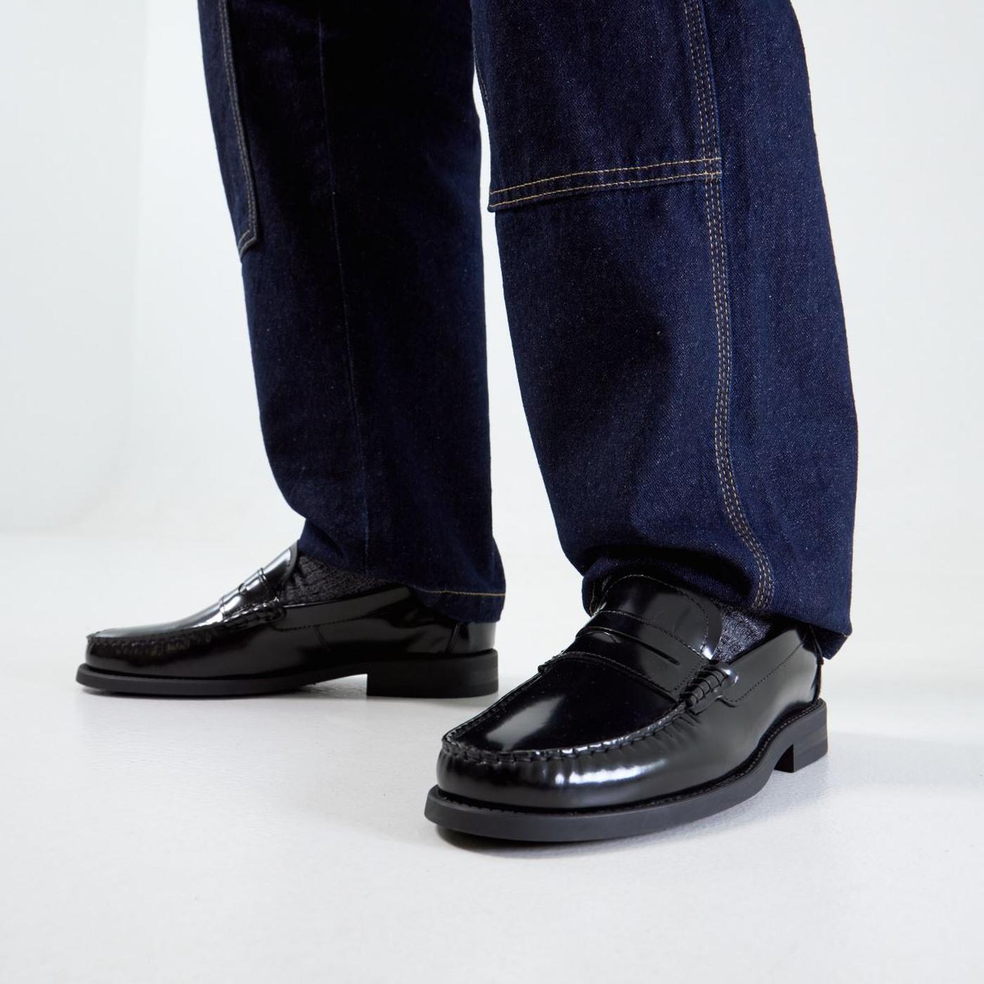 Reach Box Leather Loafer in Black