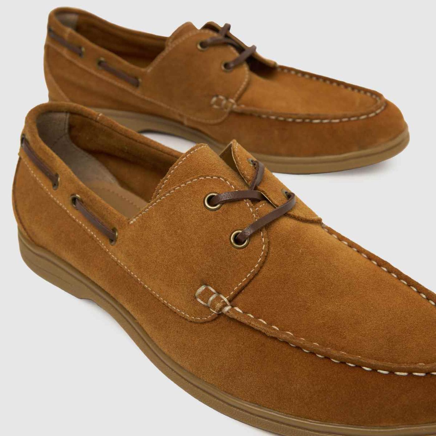 Pablo Suede Boat in Tan