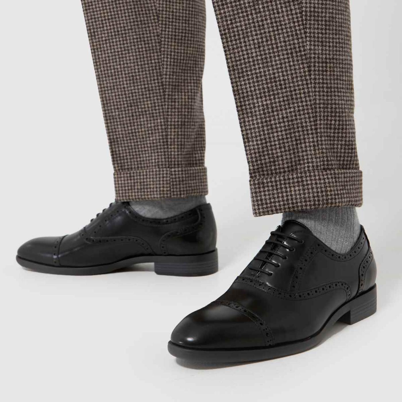 Ronan Square Toe Brogue in Black