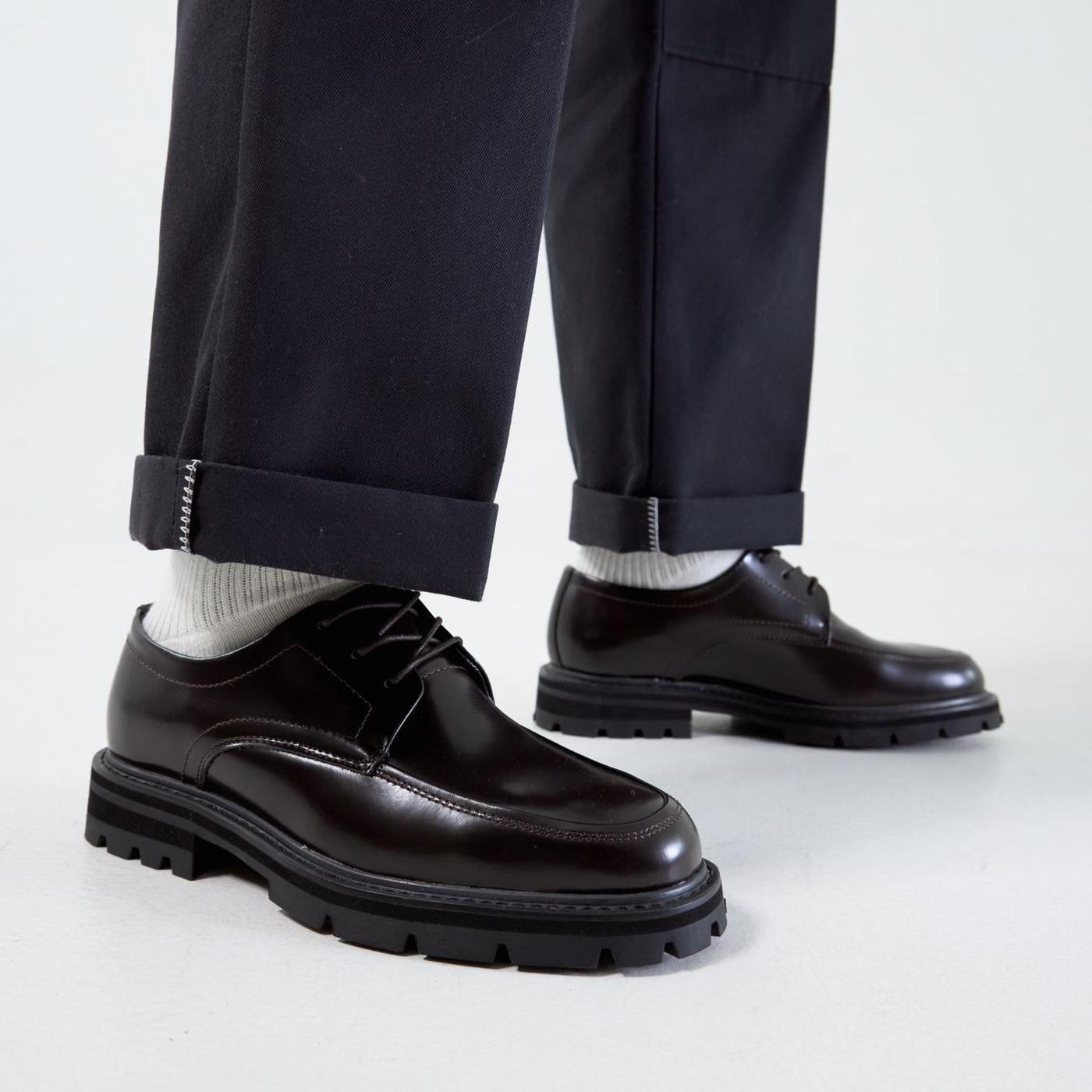 Pascal Leather Lace Up in Dark Brown