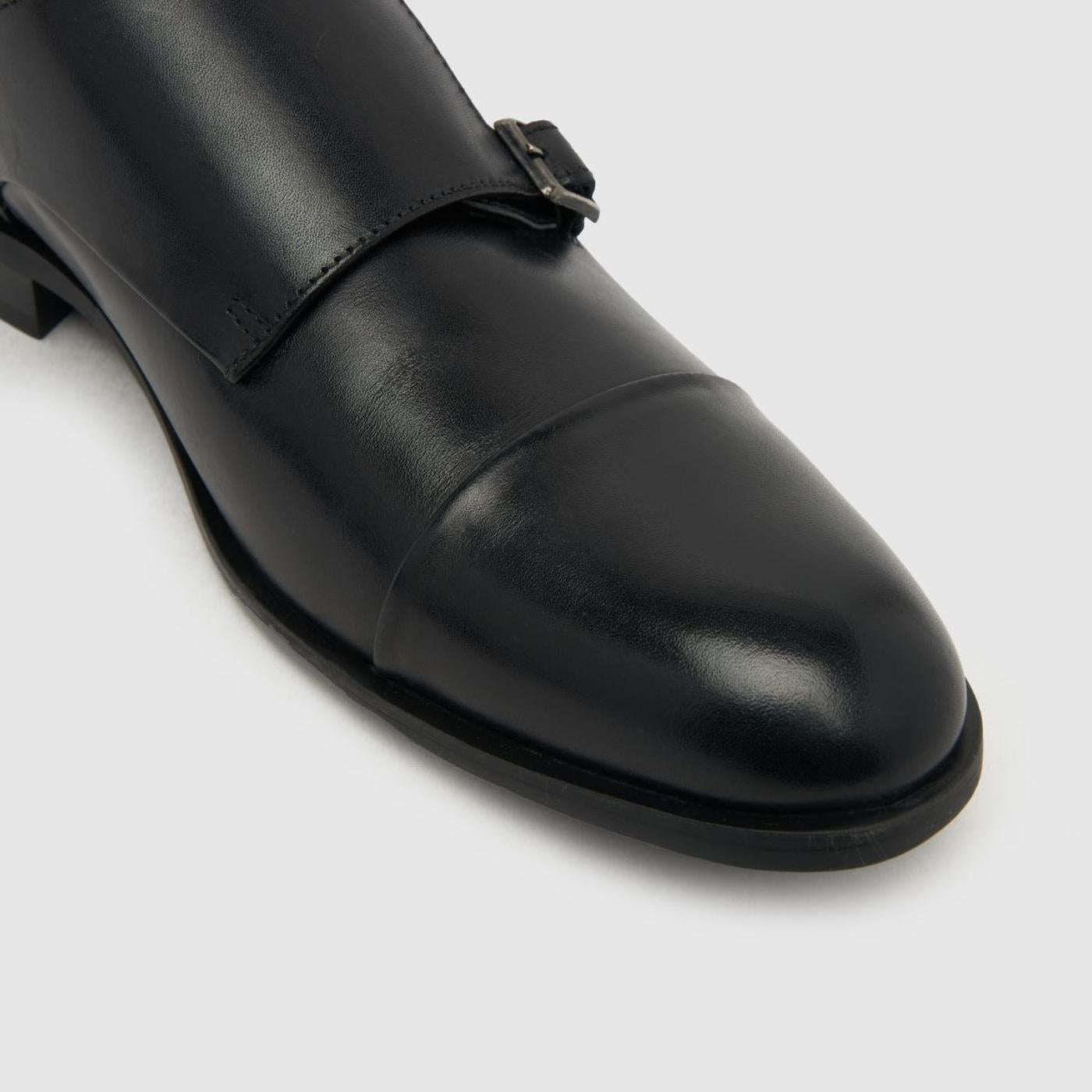Rossa Leather Monk in Black