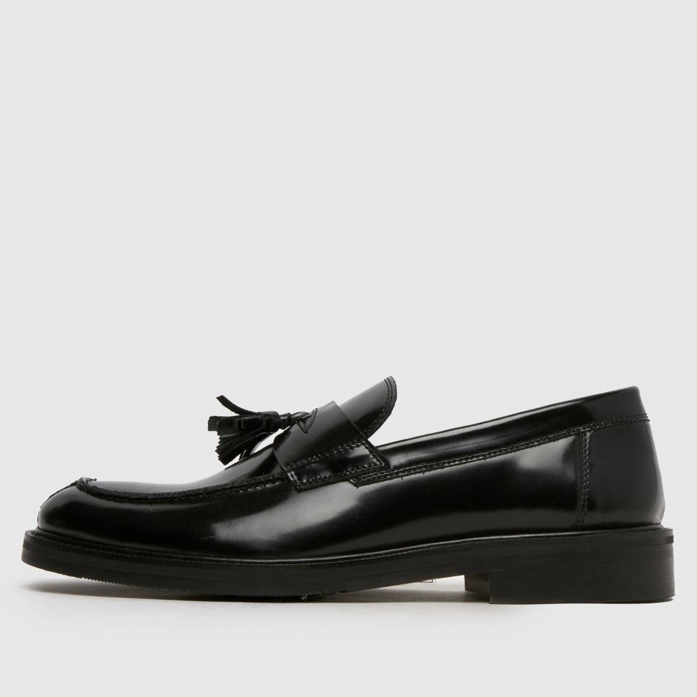 Rise Leather Tassel Loafer in Black
