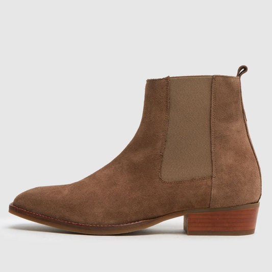 Dennis Suede Western in Stone